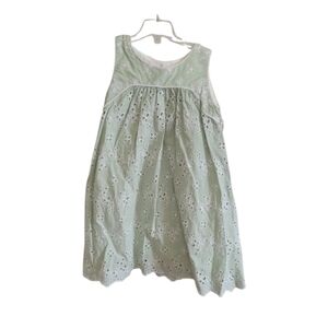 Laura Ashley London Pale Green White Floral Eyelet Dress Size 6x Girl